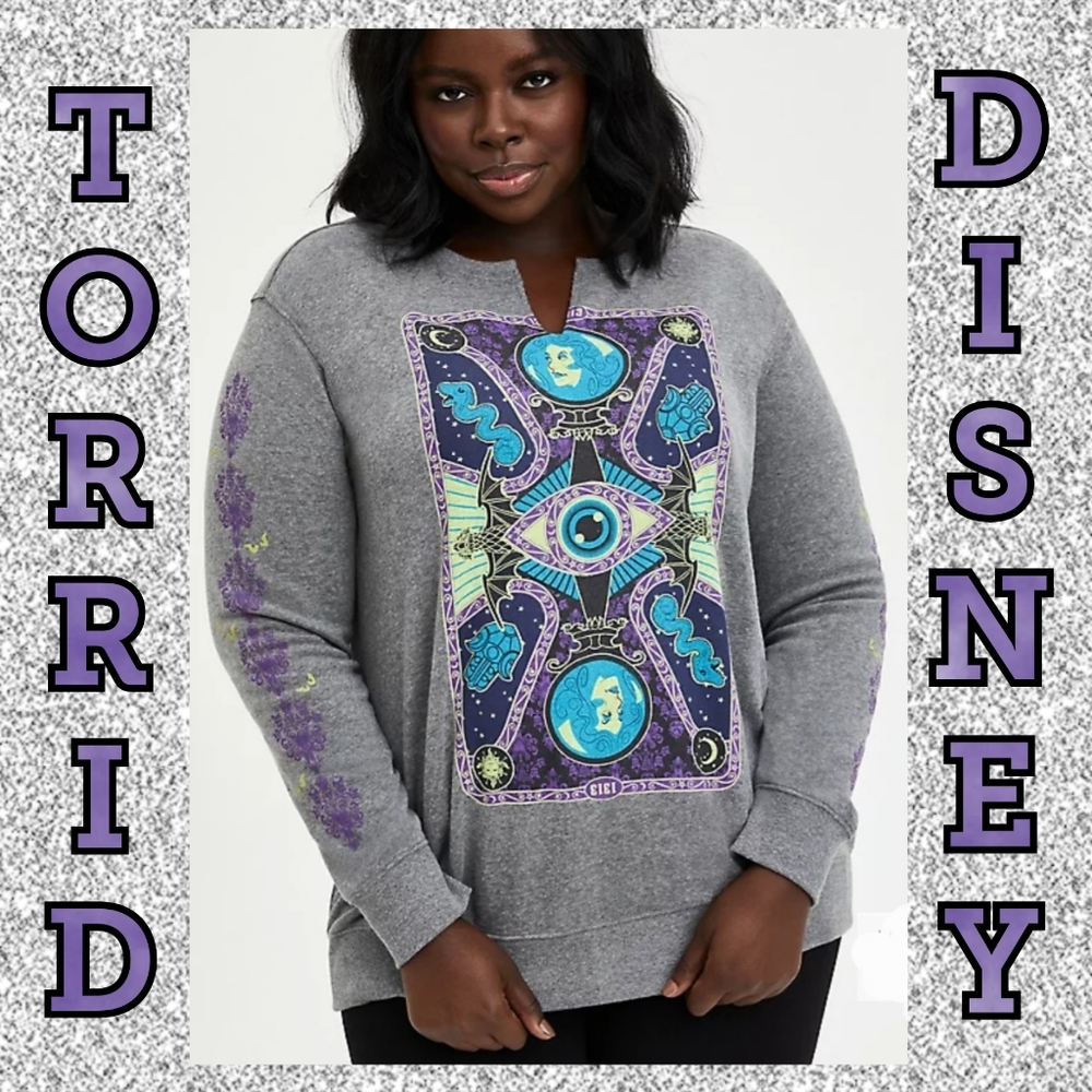 TORRID Disney Haunted Mansion Tarot Card Sweatshirt! NWT!
